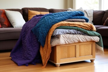 moving blankets draped over a piece of furniture