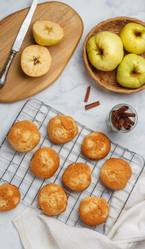 Freshly baked homemade soft apple cookies