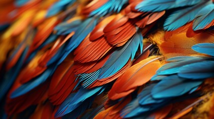 blue and yellow feathers