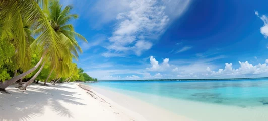 Foto op Plexiglas Tropical beach background with summer landscape, Generative AI © tonstock