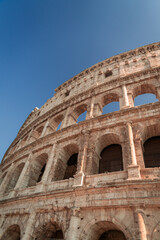 Photograph of the Roman Colosseum. Tourism. Travel to Italia. Travel agency. Architecture. Europe