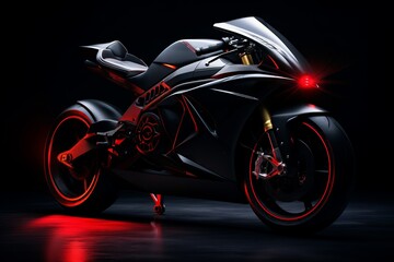 Sports motorcycle on abstract background