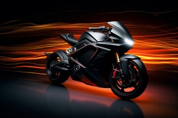 Sports motorcycle on abstract background