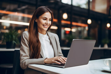 businesswoman working on laptop