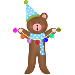 teddy bear with christmas ball 