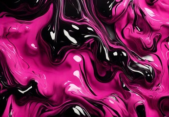 In this intriguing artwork, liquid fluidity takes center stage, with the dramatic fusion of pink and black tones converging in a dynamic explosion, akin to a splash blast suspended in breathtaking det