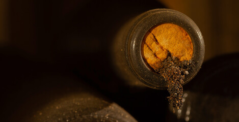 Weinflaschen im Keller