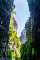 The exit of Heilong Bridges in Wulong Karst National Geology Park, Chongqing, China