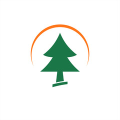 Fototapeta premium fir tree logo design, mountain, premium vector mountain and spruce design, outdoor logo, camper logo design