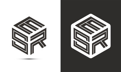 ESR letter logo design with illustrator cube logo, vector logo modern alphabet font overlap style.