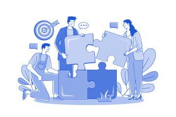 The staff group put the pieces together