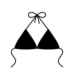 Womens bra swimsuit. Black elegant drawstring lingerie for beach tanning and swimming for vacations and tropical travel with ease and vector comfort