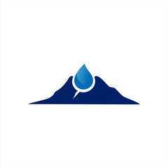 Fototapeta premium water and mountain logo design, mountain water logo design, natural, clear, fresh 