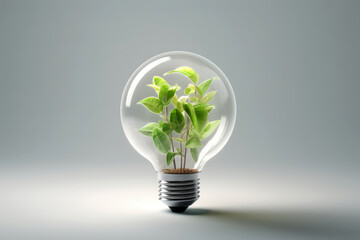 light bulb with plant inside