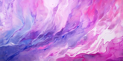 Abstract marbling oil acrylic paint background illustration art wallpaper - Purple pink color with liquid fluid marbled paper texture banner painting texture