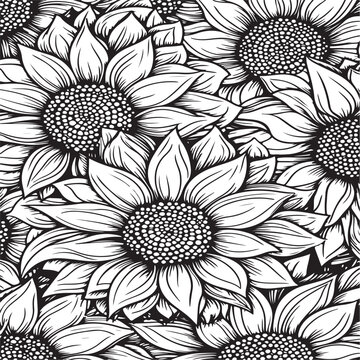  seamless mandala sunflower pattern