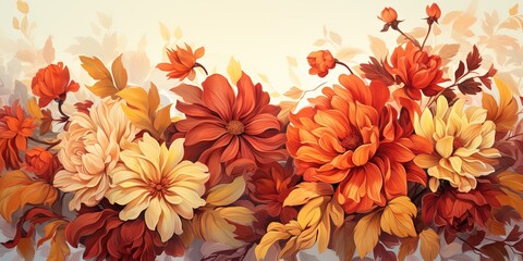 Autumn flower background. Illustration