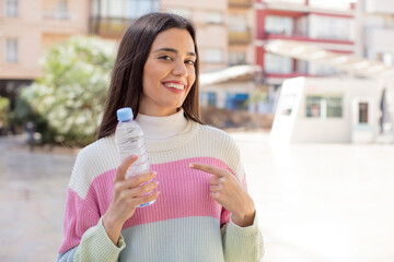 young pretty woman with a water bottle