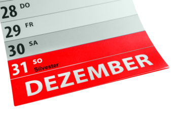 Deutscher Kalender und Datum 31. Dezember 2023 Silvester Hintergrund transparent PNG cut out