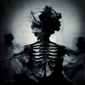 Butoh theater post nuclear war skeleton abstract q 25 