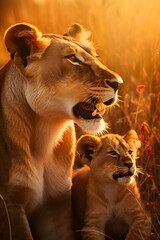 lion and lioness