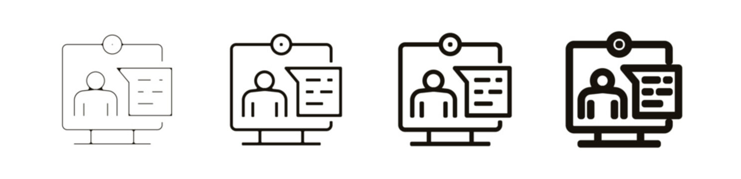 Webcam tchat Teambuilding entreprise travail pictogramme ic&ocirc;ne et symbole logo
