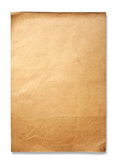 worn sheet of paper isolated on transparent background