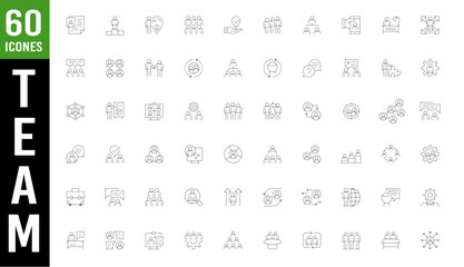 Teambuilding entreprise travail collaborateur pictogrammes et symboles icones collection