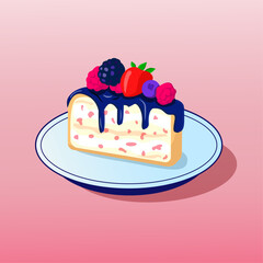 Vector illustration of berry cake.