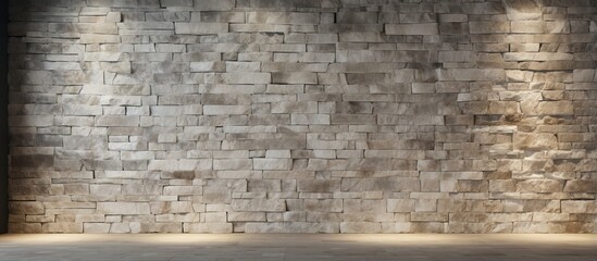 Background for home office or hotel interior design featuring an empty stone wall