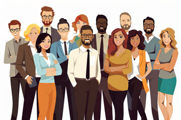 large diverse group business team