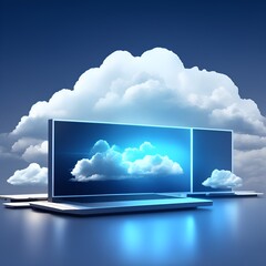 cloud computing concept on laptop