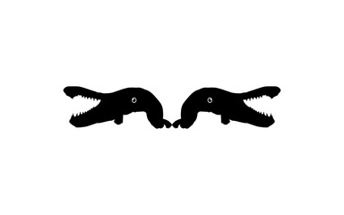 Alligator Fish Silhouette, can use for Art Illustration Logo Gram, Pictogram, Website, or Graphic Design Element. Vector Illustration