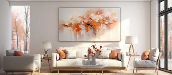 Background of living room with abstract blur