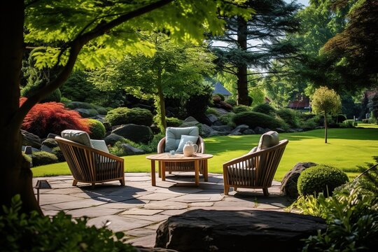 Relaxing area in a garden