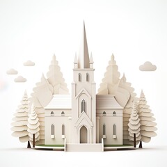 Religious building isolated on a white background.