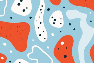 Christmas winter seamless pattern, abstract style. Good for fashion fabrics, children’s clothing, T-shirts, postcards, email header, wallpaper, banner, posters, events, covers, advertising, and more.