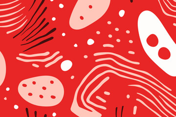 Christmas winter seamless pattern, abstract style. Good for fashion fabrics, children’s clothing, T-shirts, postcards, email header, wallpaper, banner, posters, events, covers, advertising, and more.