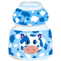 Cow pattern milk bottle