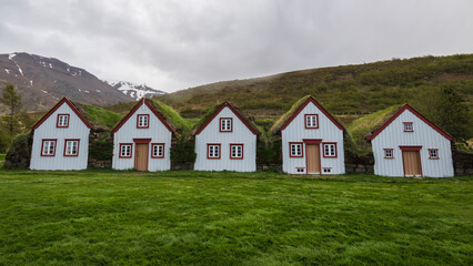 Fototapeta na wymiar Sod farm - heritage museum in Laufas, Iceland