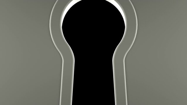 Transition in keyhole through zoom. 2 in 1 green screen and alpha channel 