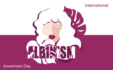 Woman with signs of albinism in appearance. International Albinism Awareness Day, 13 June.