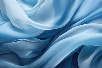 Calming Color Dynamics in Abstract Art: Light Diffusion through Soft Blue Chiffon, Symbolizing Soothing Natural Elements