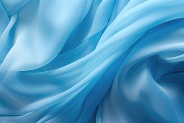 Obraz premium Calming Color Dynamics in Abstract Art: Light Diffusion through Soft Blue Chiffon, Symbolizing Soothing Natural Elements