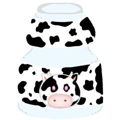 Cow pattern milk bottle
