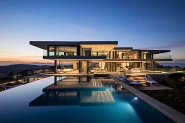 Contemporary Masterpiece: Captivating View of a Modern Villa, Expanding the Boundaries of Luxury Living with its Open-Concept Layouts