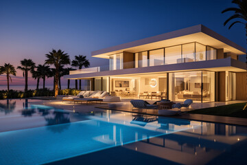 Contemporary Masterpiece: Captivating View of a Modern Villa, Expanding the Boundaries of Luxury Living with its Open-Concept Layouts