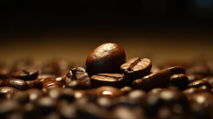 Coffee beans in focus