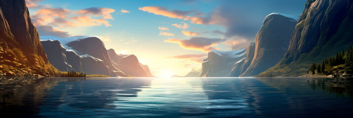 towering cliffs, and the soft colors of a polar twilight.