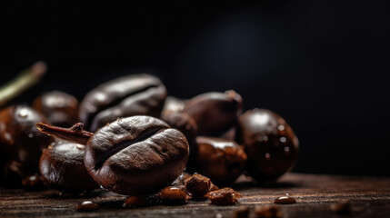 Fototapeta premium coffee beans and cinnamon